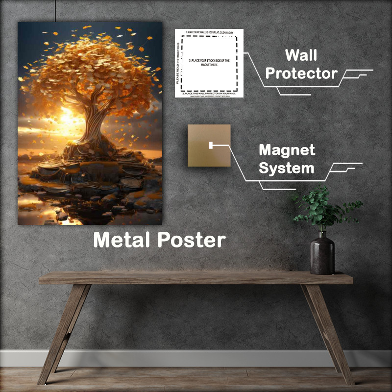 Buy Metal Poster : (Tree of golden Coins)