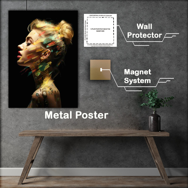 Buy Metal Poster : (Miley Cyrus double exposure)