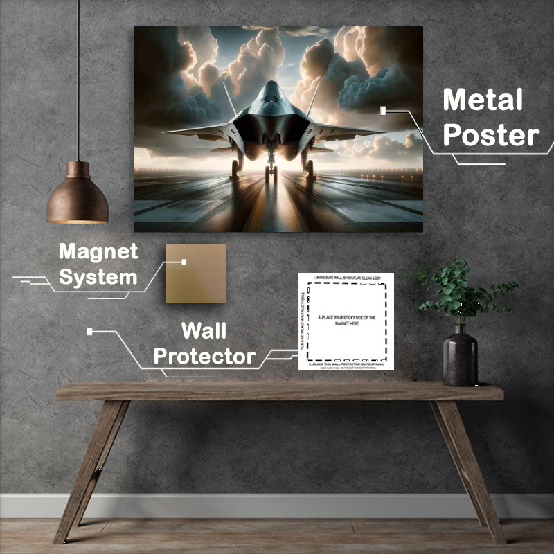 Buy Metal Poster : (Advanced Combat Fighter Poised for Takeoff)