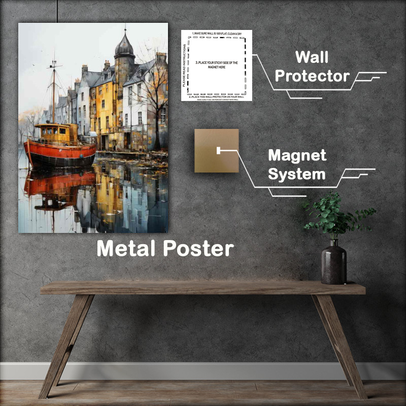 Buy Metal Poster : (Small Boat Leaving A New Journey Begins)