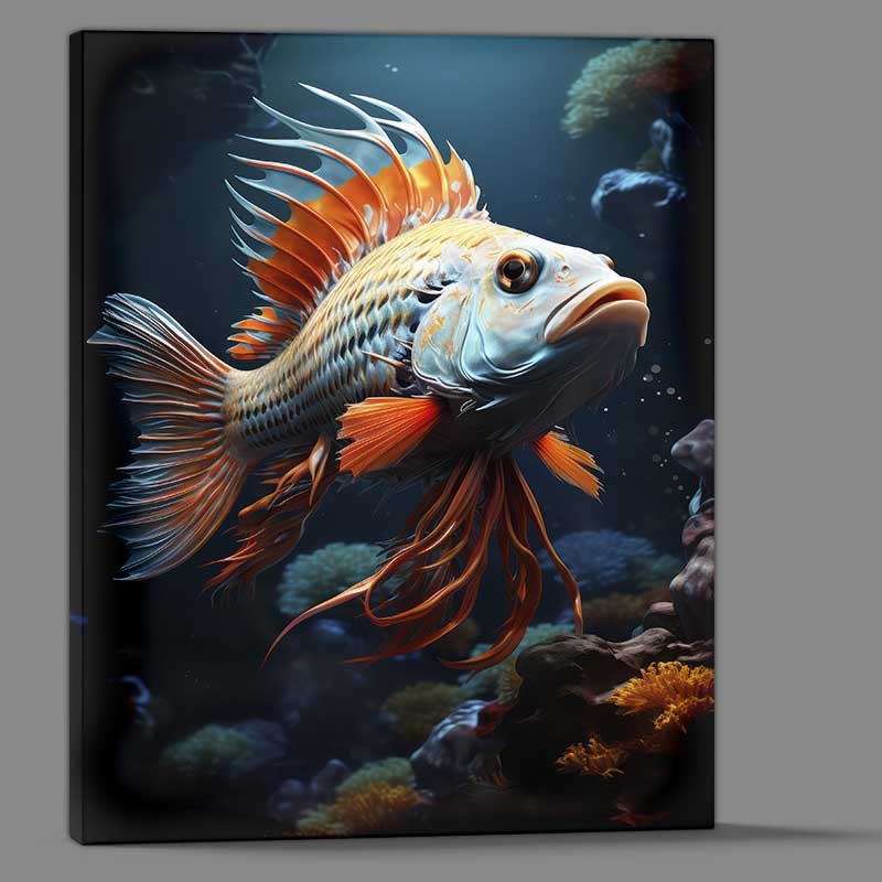 Buy Canvas : (Amazing Fish With Fins Swimming In The Ocean)