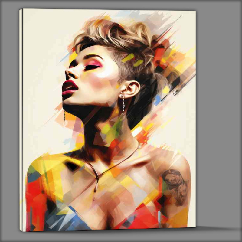 Buy Canvas : (Miley Cyrus then and now abstract)