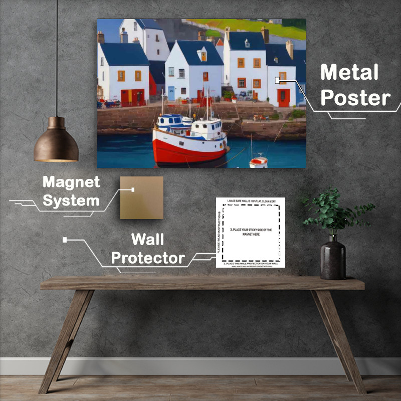 Buy Metal Poster : (Charming Waterfront Village)