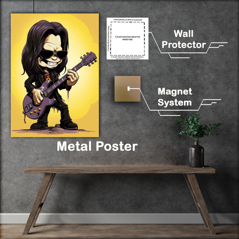 Buy Metal Poster : (Ozzy Osbourne Simpsons cartoon style)