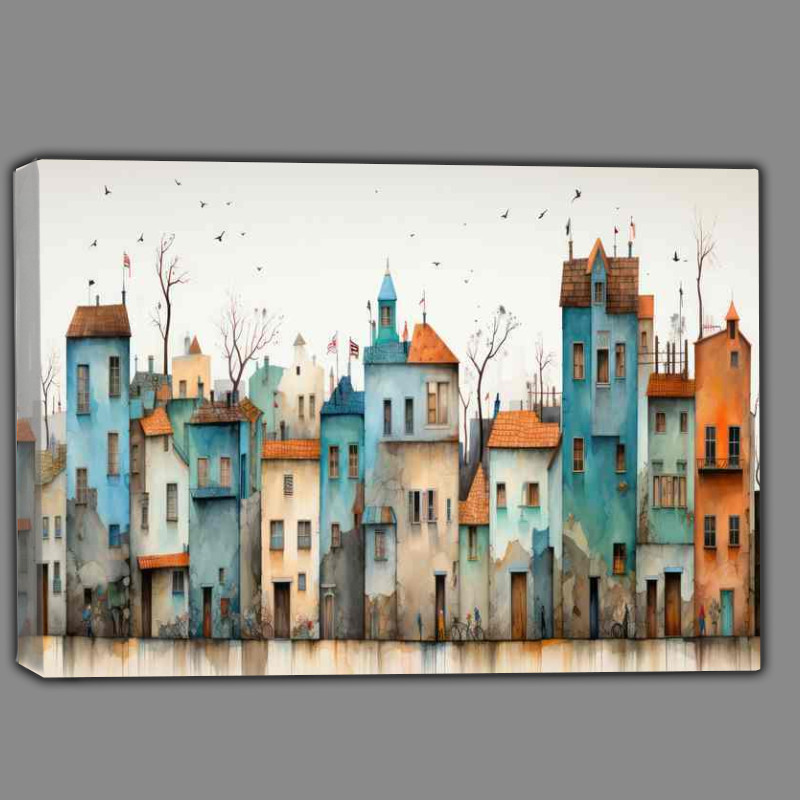 Buy Canvas : (Houses on the Street)