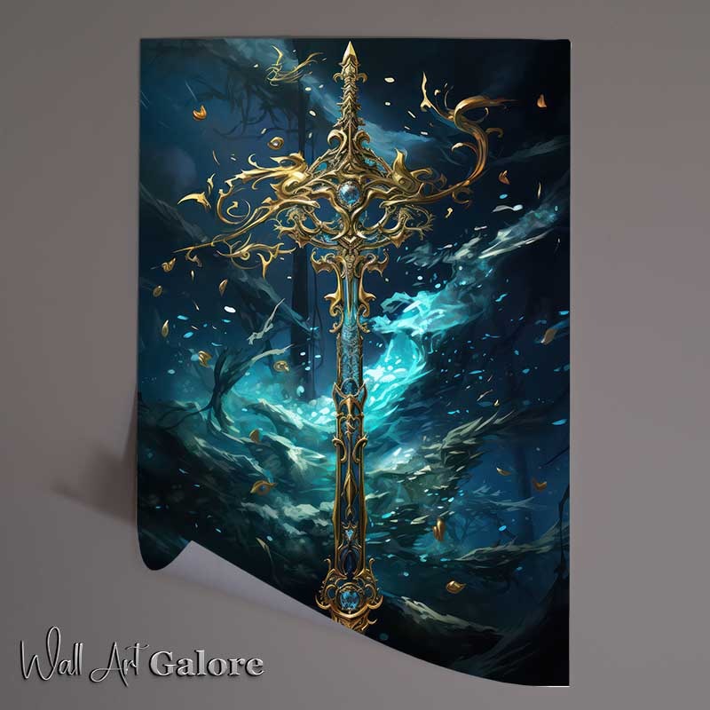 Buy Unframed Poster : (Fan art anime picture of a sword in the water)