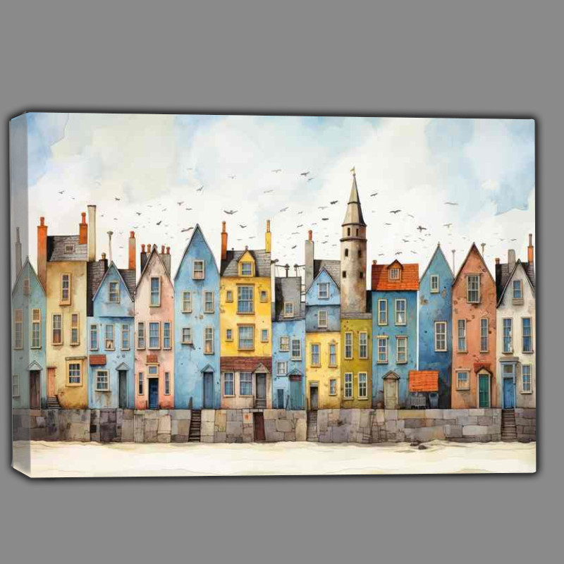 Buy Canvas : (Quaint Houses In A Town)