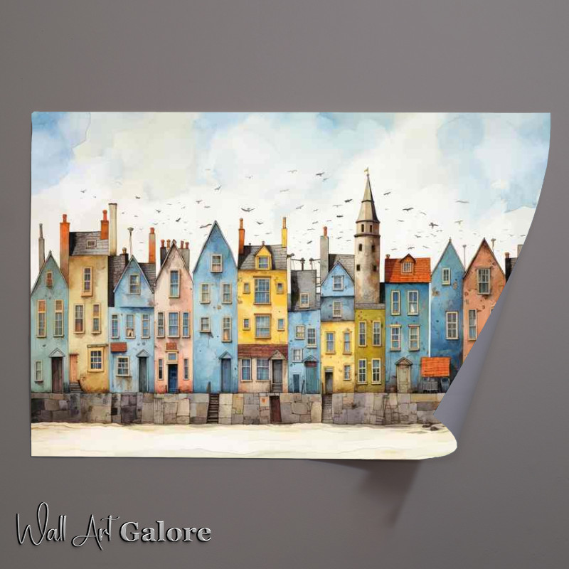 Buy Unframed Poster : (Quaint Houses In A Town)
