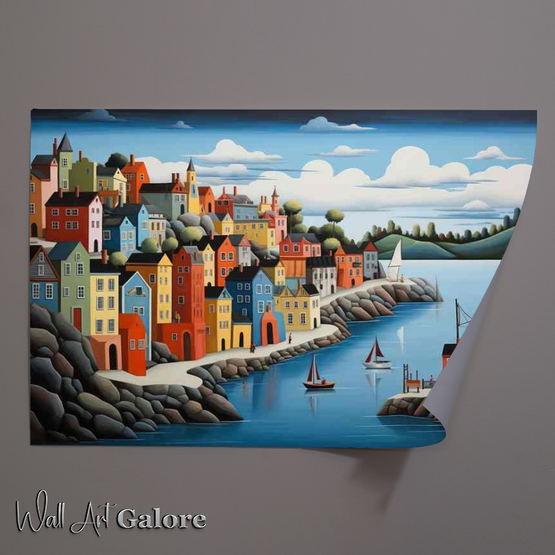 Buy Unframed Poster : (Serene Water front dwellings)