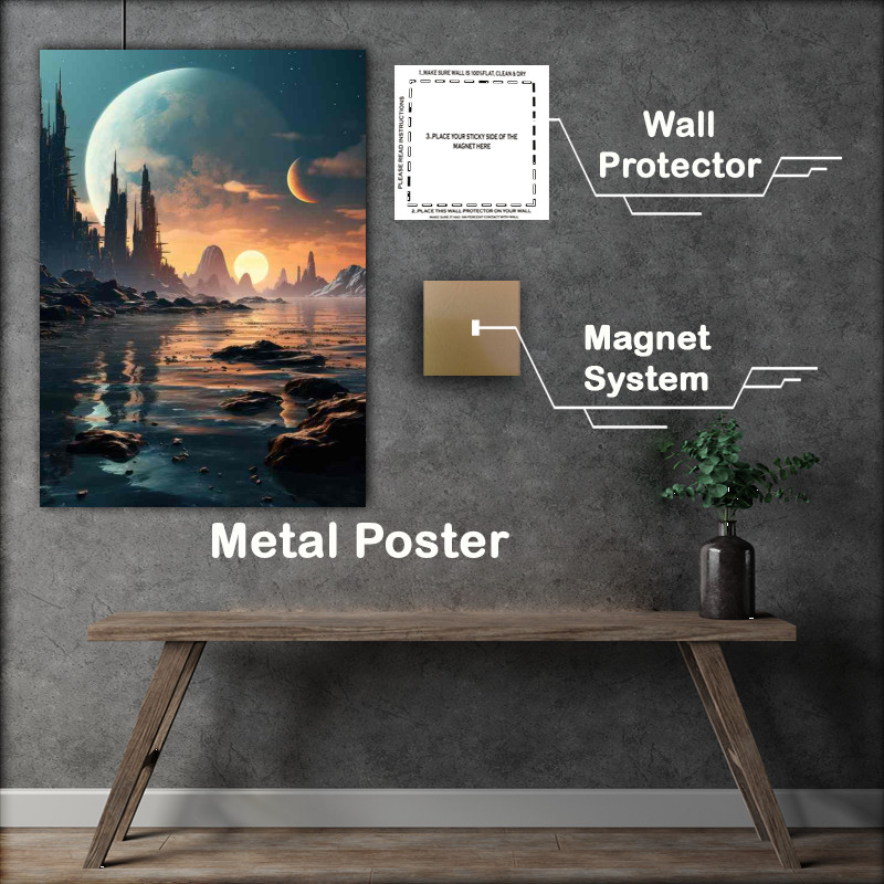 Buy Metal Poster : (Abstract Galactic Art Modern Space)