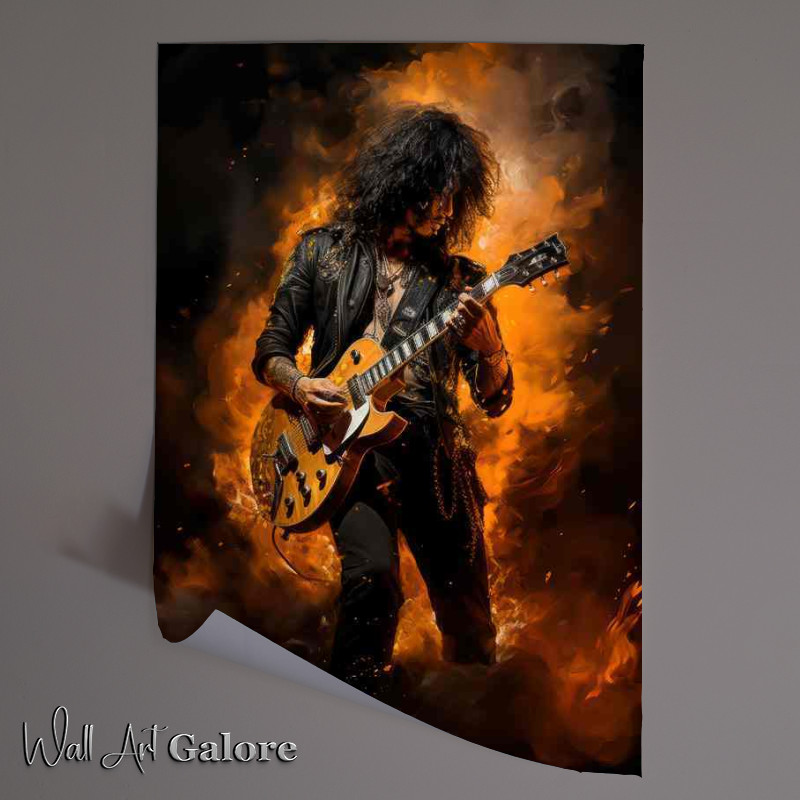 Buy Unframed Poster : (Slash rocking his gutiar)