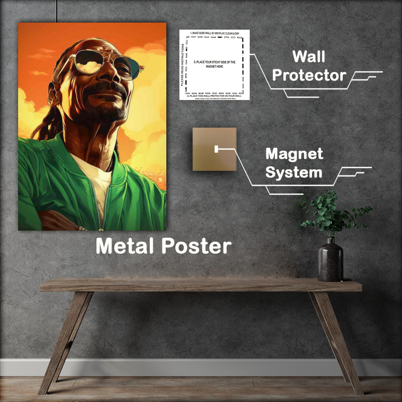 Buy Metal Poster : (Snoop snoop dogg wearing sunglasses)
