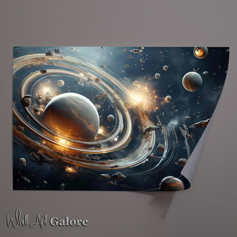 Buy Unframed Poster : (Abstract Astro Art Creative Saturn Space)