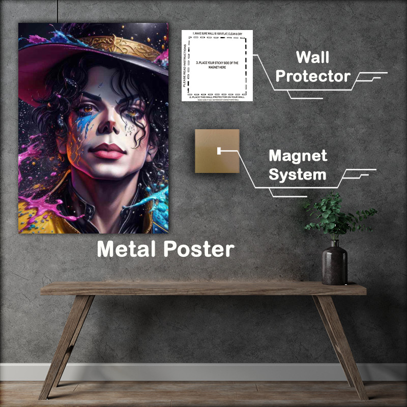 Buy Metal Poster : (Splash art of Michael Jackson)