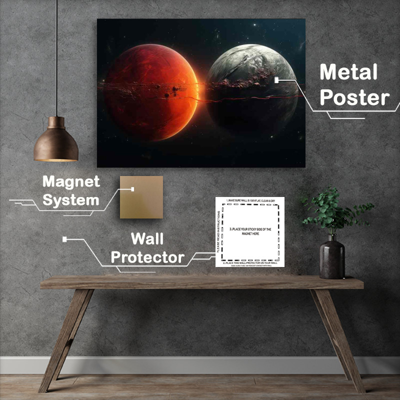 Buy Metal Poster : (Space Rocket planets Saturn Planets Venus And Mars)