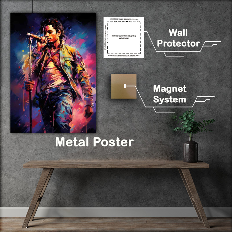 Buy Metal Poster : (The King Michael Jackson rocking the mic)