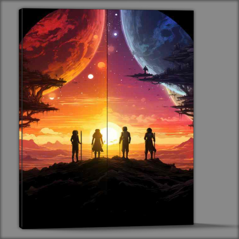 Buy Canvas : (Dreamy Universe People On The Moon)