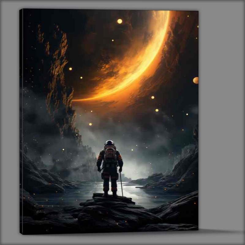 Buy Canvas : (Galactic Solitude Lone Explorer in the Cosmos)