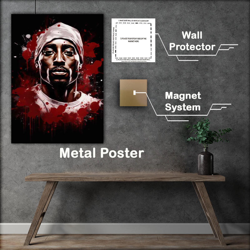 Buy Metal Poster : (Tupac a splash of colour)