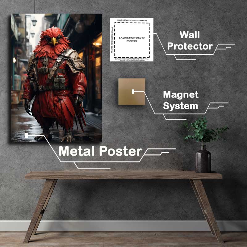 Buy Metal Poster : (Cherry The Chicken Rocking His Leather Look Style)