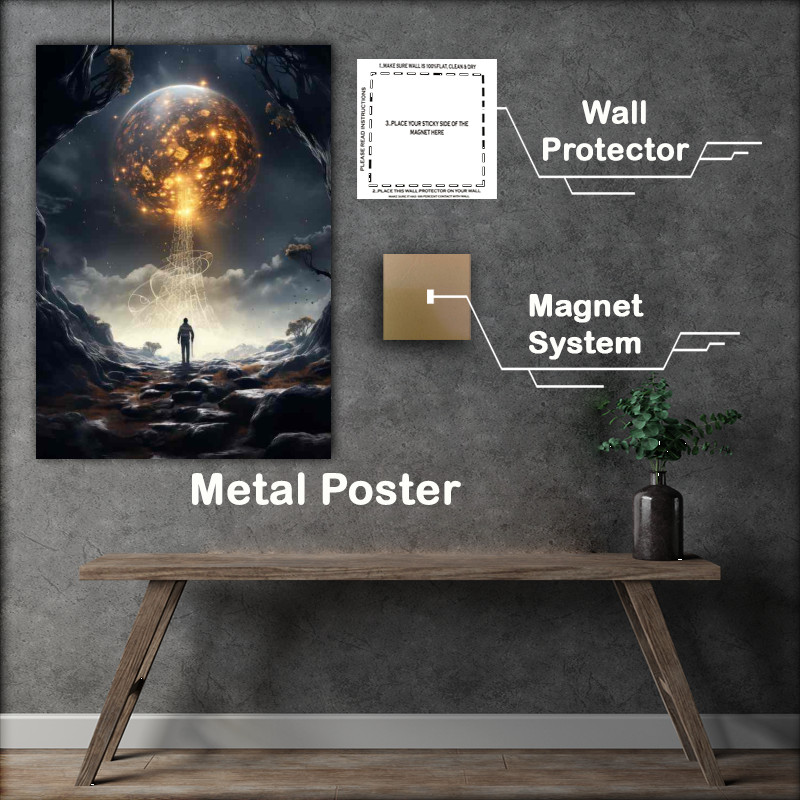 Buy Metal Poster : (Interstellar Drift Solitary Explorer in Space)