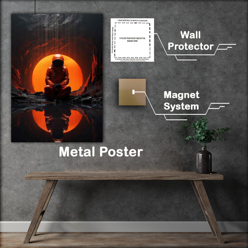 Buy Metal Poster : (Journey Beyond Man in Spacesuit Explores the Cosmos)