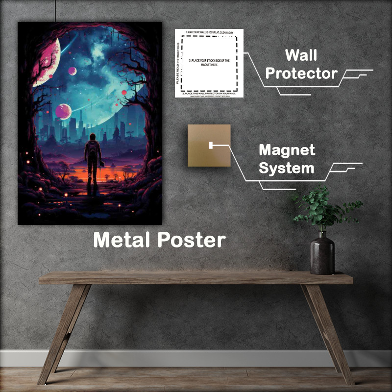Buy Metal Poster : (Mesmerizing Space Odyssey Artistic Cosmos)
