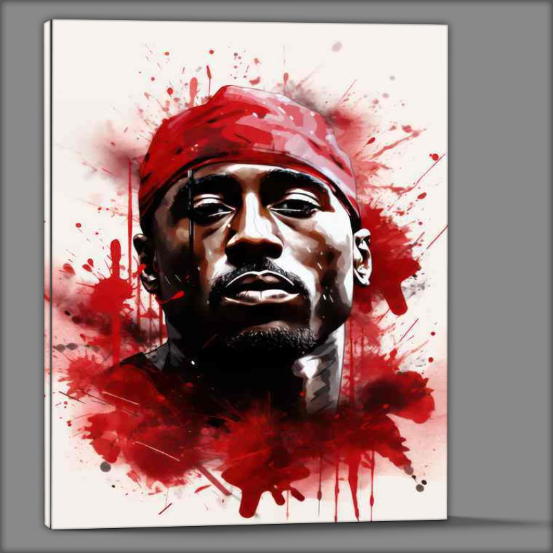 Buy Canvas : (Tupac just a little splash of red)
