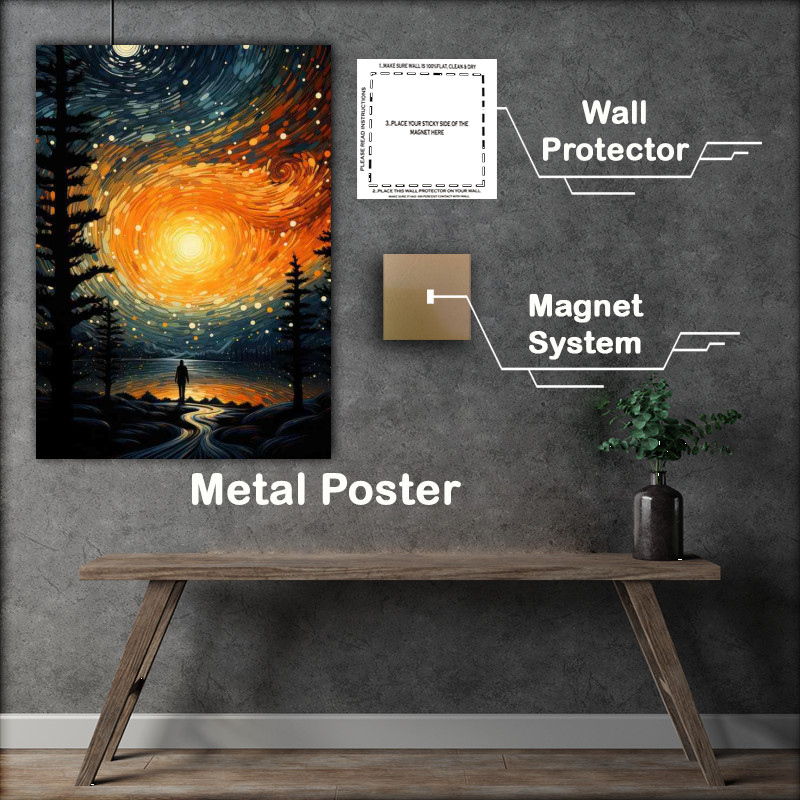 Buy Metal Poster : (Spacesuit Sojourns Man’s Quest in Outer Space)