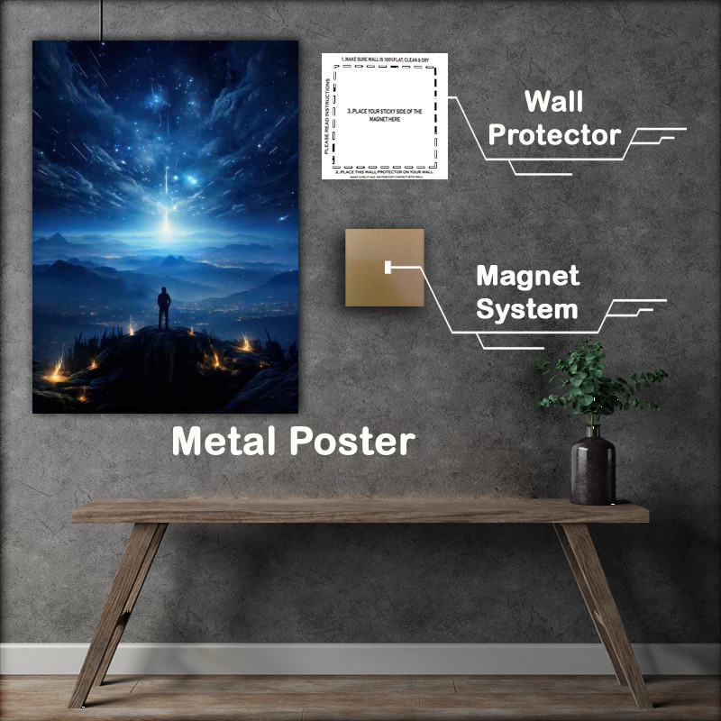 Buy Metal Poster : (Stars and Solitude Lone Explorer in the Universe)