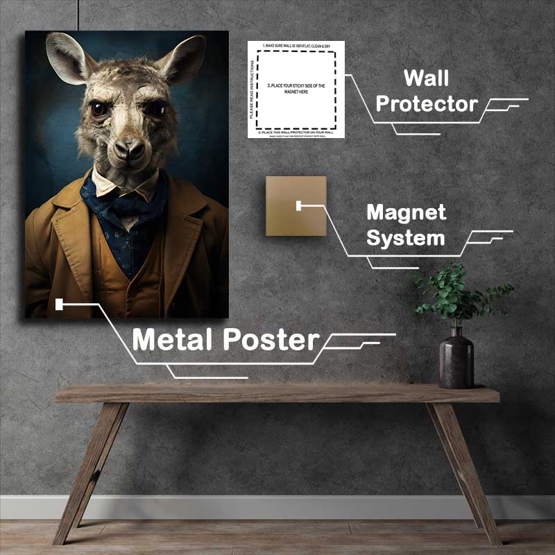 Buy Metal Poster : (Kevin The Old School Australian Kangeroo)