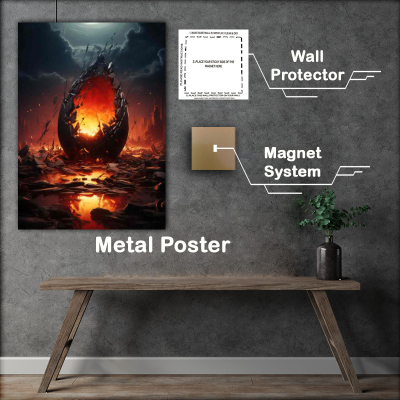 Buy Metal Poster : (Stylish Astronomical Scenes Modern Space Design)