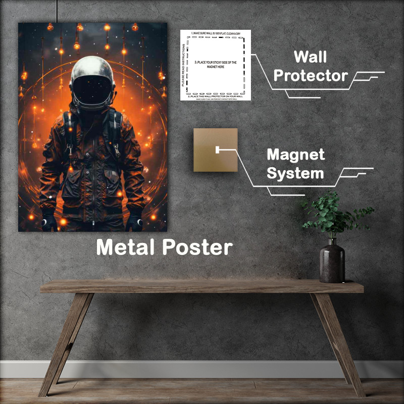 Buy Metal Poster : (The Final Frontier Man in Spacesuit Explores)