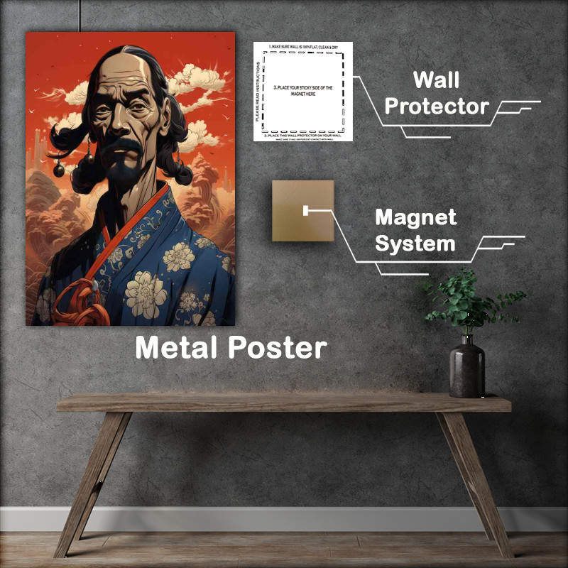 Buy Metal Poster : (caricature of snoop dogg japan style)