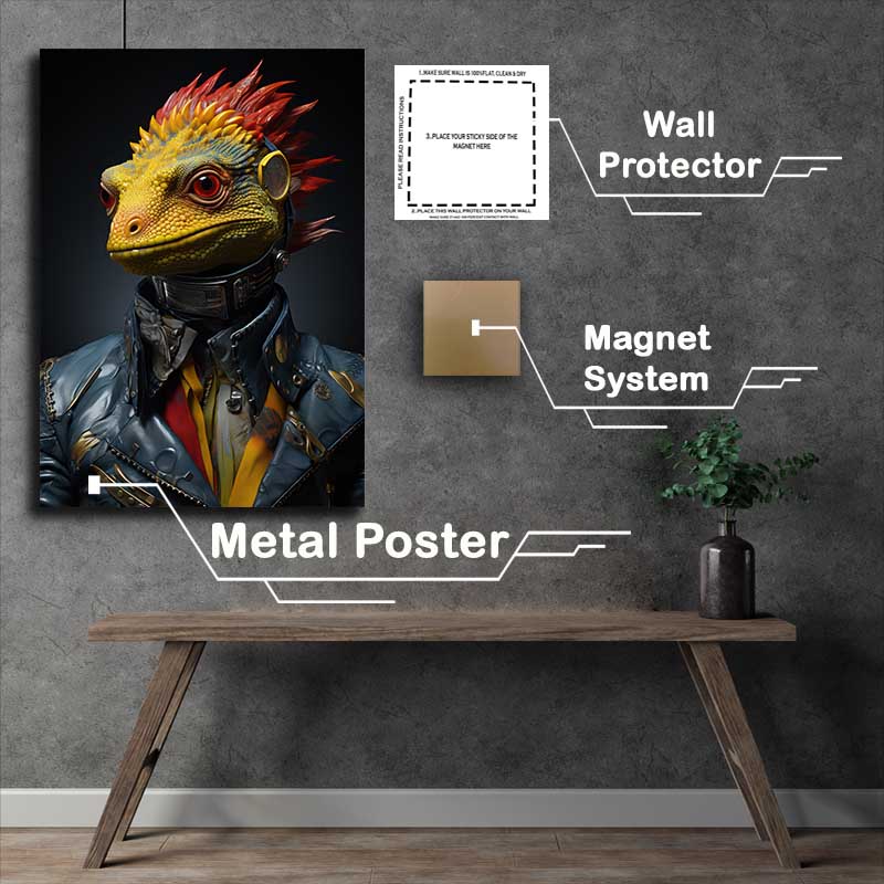 Buy Metal Poster : (Larry The Lizard rocking his style)