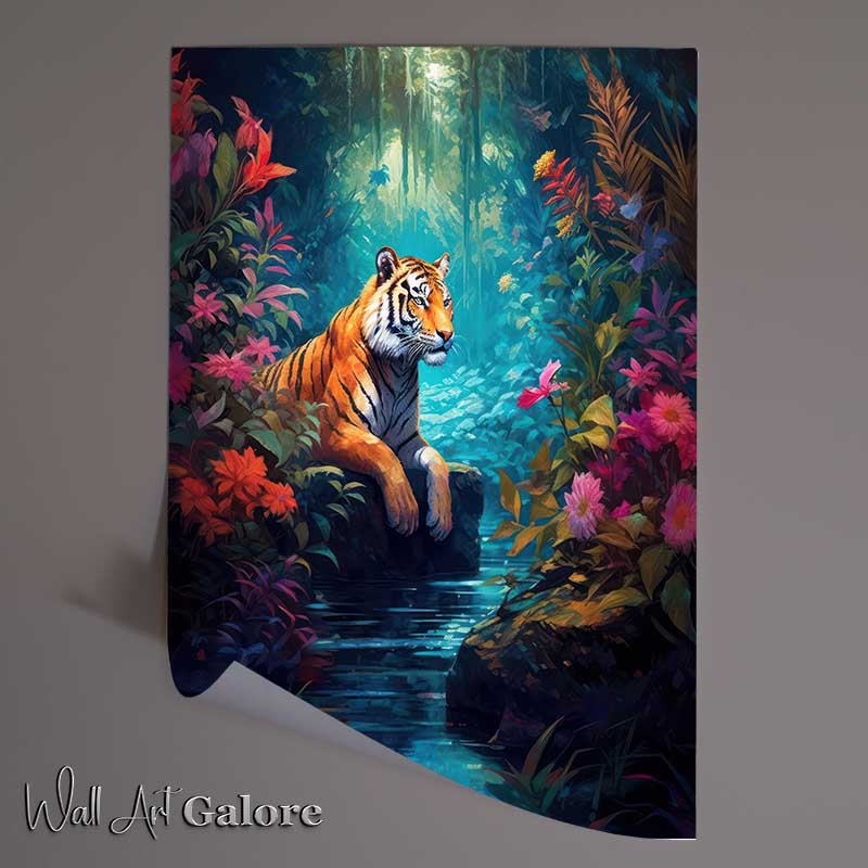 Buy Unframed Poster : (Auroras Adventure Tiger By The Lake)