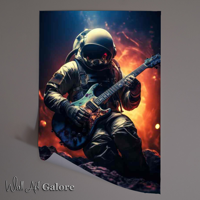 Buy Unframed Poster : (Astronauts Exploration of the guitar in space)