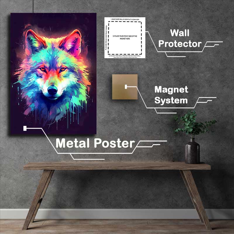 Buy Metal Poster : (Auroras Alpha Wolf Of The Night)