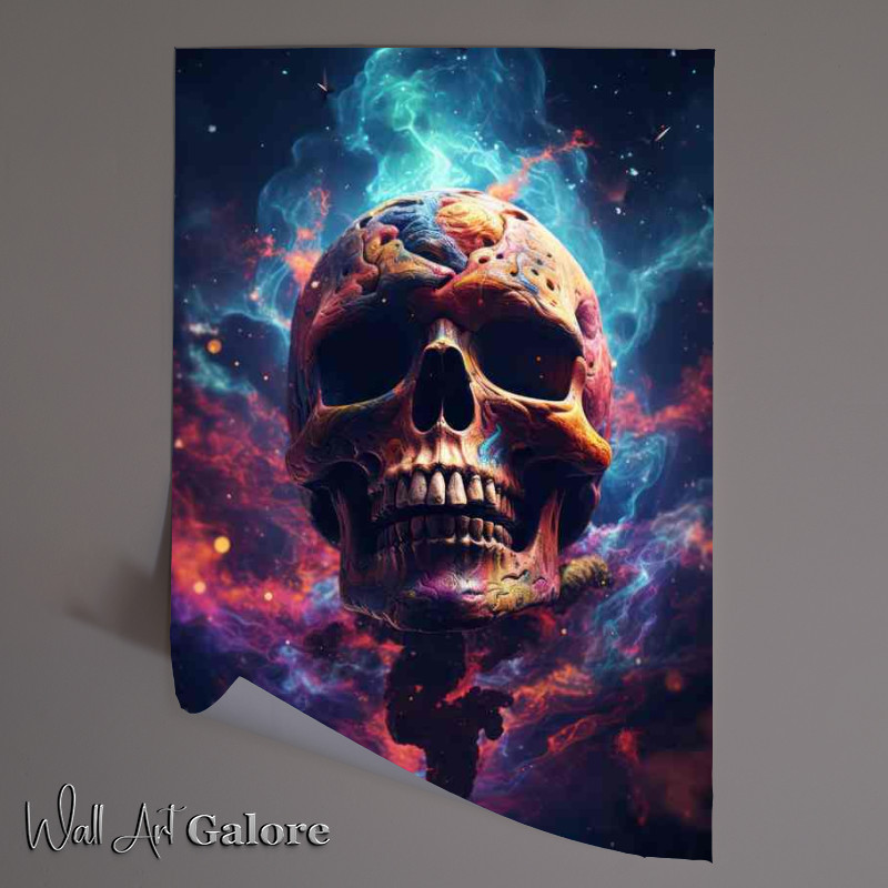 Buy Unframed Poster : (A Skull from outer space smoking)