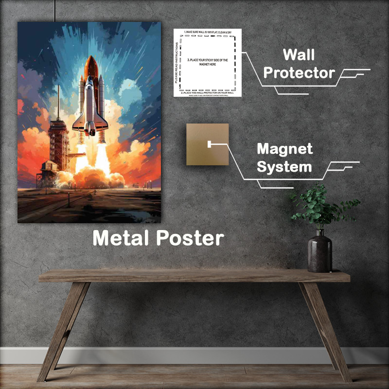 Buy Metal Poster : (Beyond the Atmosphere Daring Rocket Launches to Space)