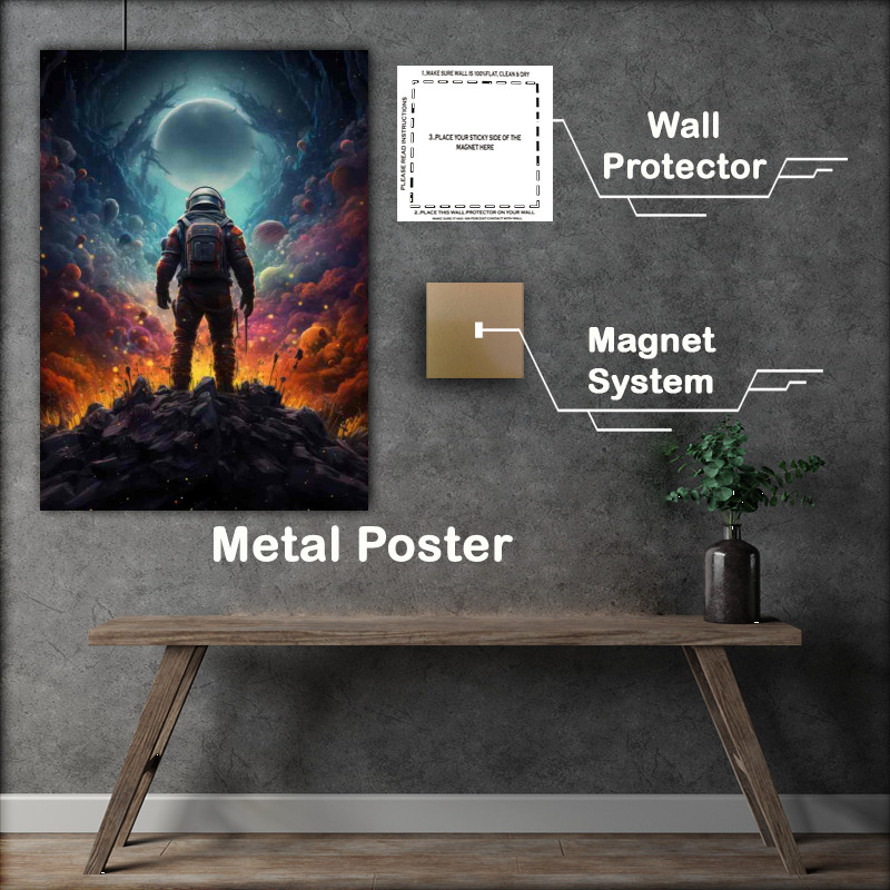 Buy Metal Poster : (Celestial Pioneer The Astronauts Journey)