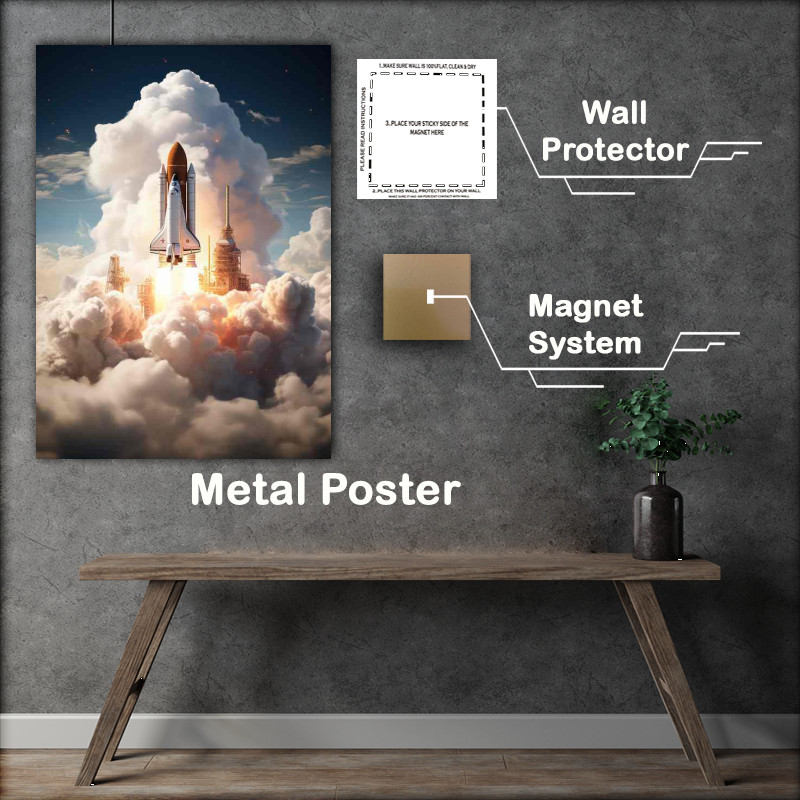 Buy Metal Poster : (Cosmic Ascent Spectacular Views of Rocket Launches)