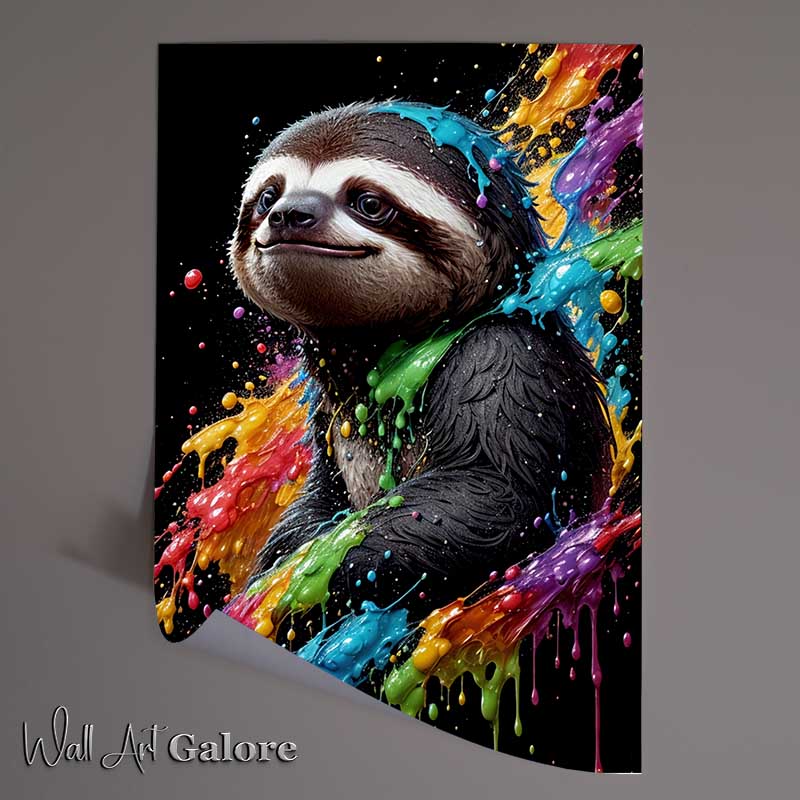 Buy Unframed Poster : (Cid The Sloth with a splash of colour)