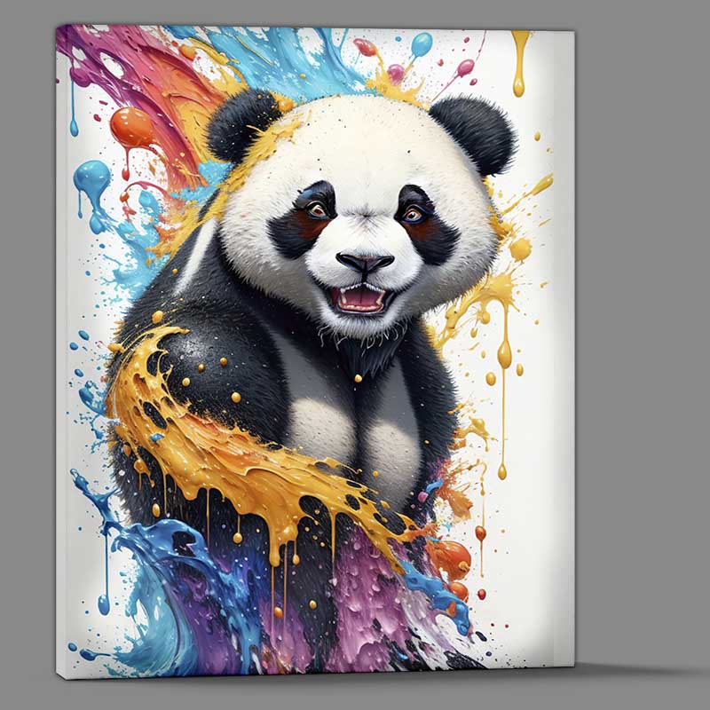 Buy Canvas : (Colourful Bamboo Ballet Panda Splashed In Art)
