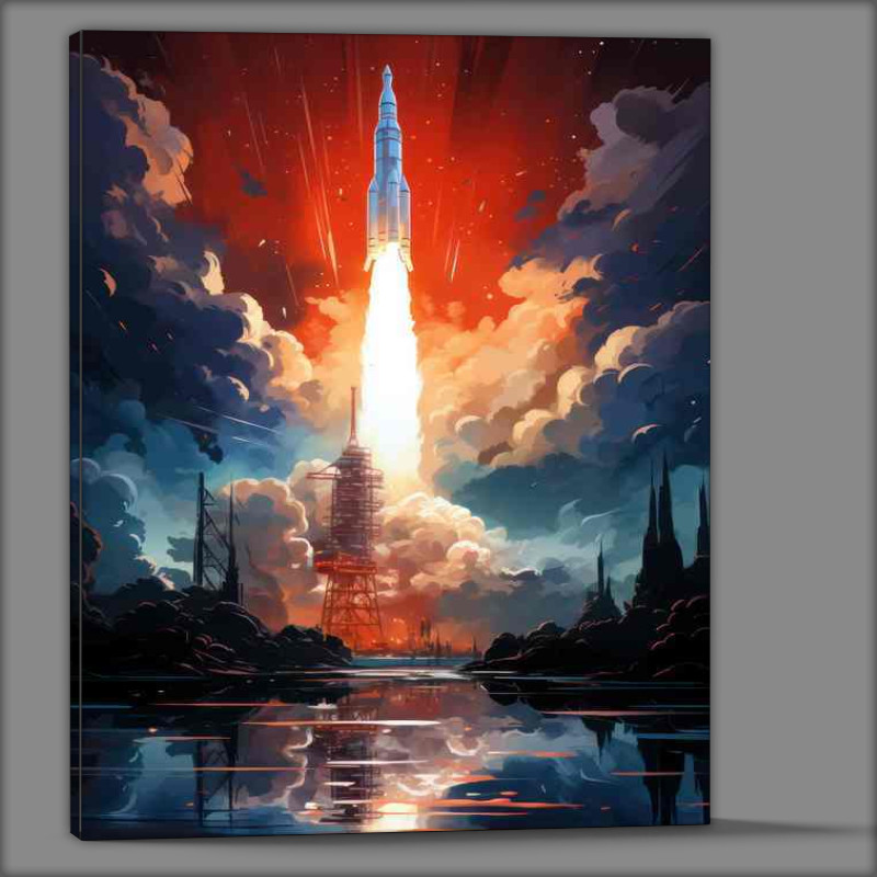 Buy Canvas : (Cosmic Launchpads Sites of Spectacular Rocket)