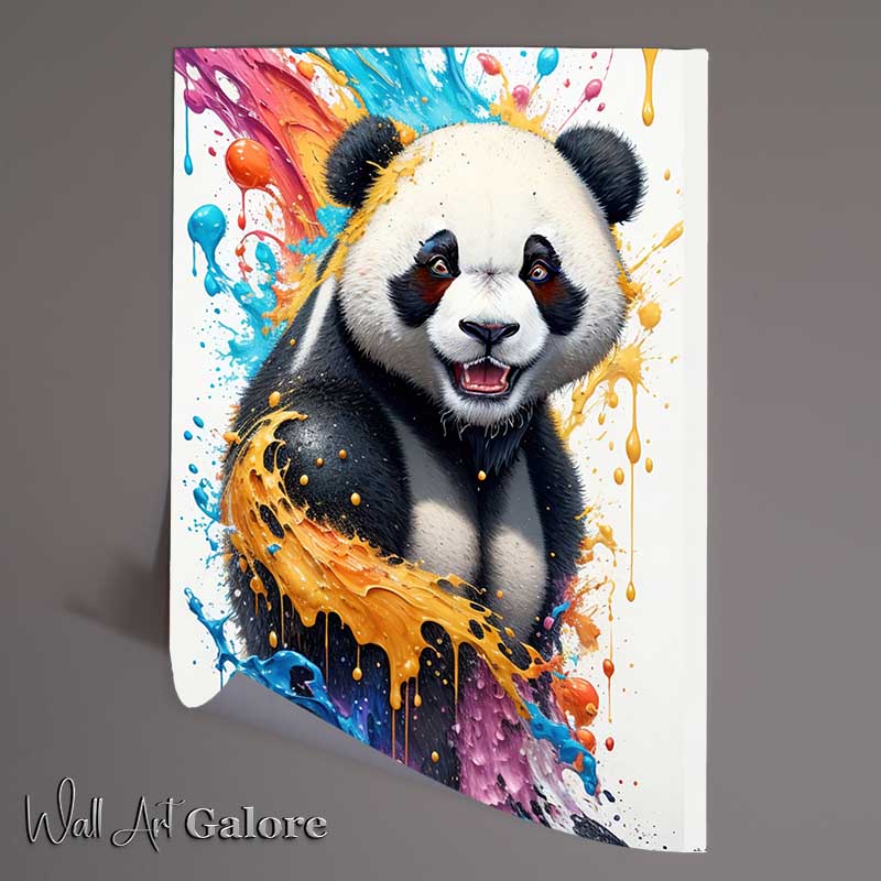 Buy Unframed Poster : (Colourful Bamboo Ballet Panda Splashed In Art)