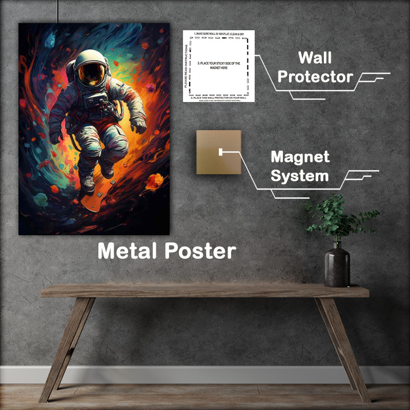 Buy Metal Poster : (Galactic Explorer Mans Journey to the Stars)