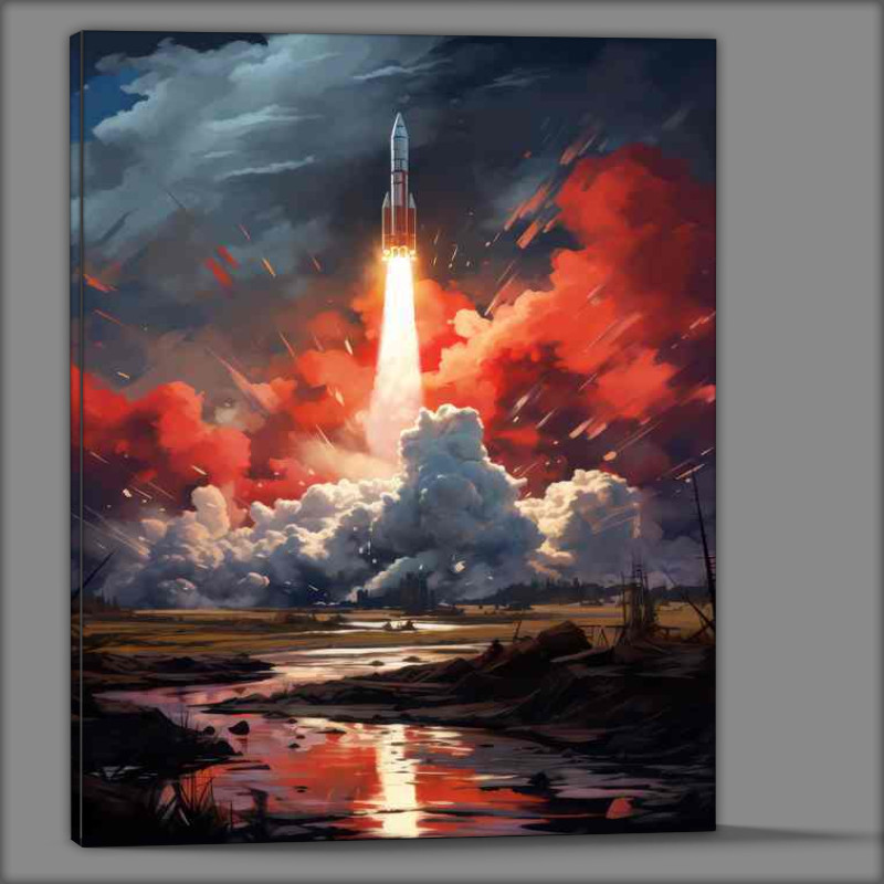 Buy Canvas : (Igniting the Sky The Power of Space Rocket Launches)