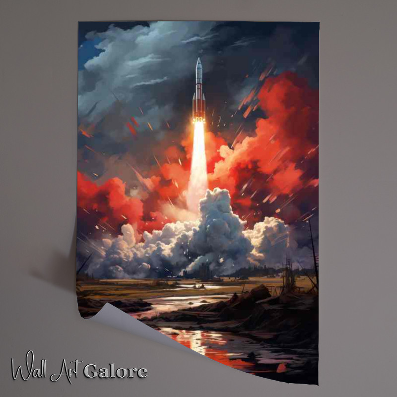Buy Unframed Poster : (Igniting the Sky The Power of Space Rocket Launches)