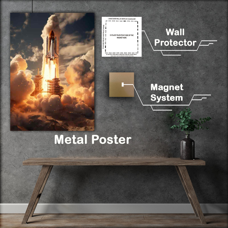 Buy Metal Poster : (Rocketing Through Alien Galaxies)